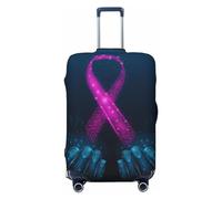 X-Mas - Copertura per bagagli di Capodanno, lavabile, alla moda, antigraffio, con due mani umane che tengono la consapevolezza del nastro rosa, XL, 1, Two Human Hands Are Hold Pink Ribbon Awareness, S