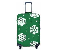 X-Mas - Copertura per bagagli di Capodanno, lavabile, alla moda, antigraffio, con due mani umane che tengono la consapevolezza del nastro rosa, XL, 1, Fiocco di neve, x-large