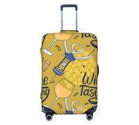 X-Mas - Copertura per bagagli di Capodanno, lavabile, alla moda, antigraffio, con due mani umane che tengono la consapevolezza del nastro rosa, XL, 1, Vino Bianco Senza Cuciture, x-large