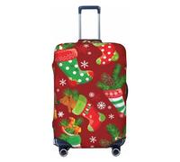 X-Mas - Copertura per bagagli di Capodanno, lavabile, alla moda, antigraffio, con due mani umane che tengono la consapevolezza del nastro rosa, XL, 1, Natale e Capodanno, M
