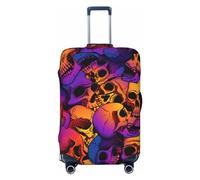 X-Mas - Copertura per bagagli di Capodanno, lavabile, alla moda, antigraffio, con due mani umane che tengono la consapevolezza del nastro rosa, XL, 1, Teschio, M