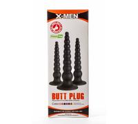 X-MEN 11.81 BUTT PLUG ANALE L GRANDE IN SILICONE NERO DILATATORE DIVARICATORE
