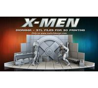 X Men / Deadpool Diorama Stampa 3D Resina Dimensione 18Cm (Non Dipinto)