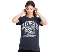 X-Men Xmen Professor Xaviers Athletic Dept White Ladies T Shirt, Deep Navy, Blu Scuro, M Donna