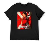 X Movie Mia Goth Pearl Poster Kawaii Unisex 100% Cotton Short-Sleeve T-Shirts Black S