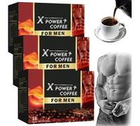 X Power - Caffè da uomo, X Power CoFFee, caffè istantaneo per M-en, Afircan P-owder CofFEE per uomo, COFFees che aumentano l'energia, il segreto per uomini forti (3 scatole)