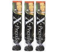 X-pression - Extension di capelli artificiali n.1B, circa 210 cm (3 pezzi).