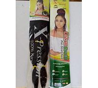 X-Pression - Extension pre-allungate per capelli, non necessita di preparazione, pronta da installare, confezione da 2, colore: marrone scuro