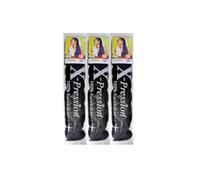 X-pression Ultra Braid - Extension di capelli artificiali in trecce, n° 1, nero, circa 210 cm (OFFERTA 3 PEZZI)