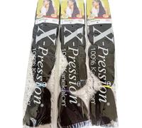 X-pression - Ultra Braid - Extension per treccia, 208 cm, 165 g per confezione (3 confezioni), colore 1
