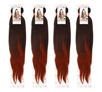 X-Pression XPRESSION LAGOS - Extension per capelli pre-tirate/pre-stirate, 152,4 cm, confezione da 2 pezzi (colore T1/350; mix nero/rame rosso), resistente al calore, senza grovigli, 1 pezzo