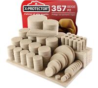 X-PROTECTOR - 357 feltrini di alta qualità per proteggere il pavimento, confezione enorme di feltri per sedie per piedi di mobili, migliori cuscinetti per mobili per pavimenti in legno duro - Proteggi