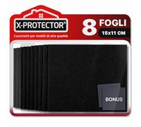 X-PROTECTOR - Cuscinetti in feltro per mobili, 8 pezzi, di alta qualità, 15,2 x 11,2 cm, resistenti fogli di feltro nero, taglia grandi cuscinetti per mobili alle dimensioni desiderate, le migliori