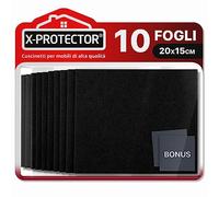 X-Protector Feltri di feltro, 10 pezzi, 20 x 15 x 0,5 cm, colore nero, in feltro, autoadesivi, per sedie, grande quantità di feltrini autoadesivi, per proteggere i pavimenti