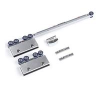 X psblty Binario Sospeso Scorrevole for Porta in Vetro con Buffer A 2 Vie Senza Telaio, Binari di Guida Imbottiti, Binario di Guida Scorrevole(1 Set(No Rail))