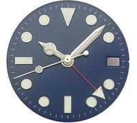 X psblty Quadrante dell'orologio GMT da 28,5 mm+lancette impostate con BGW9 Blue Lume, compatibile per movimento NH34, accessori di ricambio per orologi personalizzati Assembly-9
