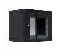 EFB 19" - Alloggiamento da parete X-Rack con porta in vetro, 400-600 mm, 9U, colore: Nero