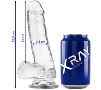 X RAY - CAZZO TRASPARENTE CON SFERE 18.5 CM -O- 3.8 CM