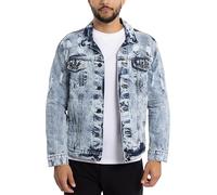 X RAY - Giacca da uomo in denim, strappata, stile casual - Blu - M