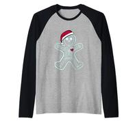 X-Ray Gingerbread Man Scheletro Natale Infermiera Xray Tech Maglia con Maniche Raglan