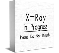 X-Ray Room In Progress Please Do Not Disturb, cartello decorativo divertente per ufficio e casa, rustico, quadrato, decorazione da scrivania per mensola, 12,7 x 12,7 cm