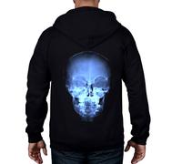 x-Ray Skull Felpa Cappuccio e Zip Intera - Scheletro Halloween Gotico T-Shirt
