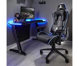 X Rocker Amarok Playstation - Sedia da gaming, ergonomica, da ufficio, con braccioli 3D e illuminazione a LED, girevole e regolabile in altezza fino a 120 kg