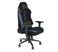 X-Rocker Onyx - Sedia da gaming, ergonomica, in tessuto, per PC, regolabile, per casa, ufficio, con cuscini di supporto lombare e testa, in velluto e ecopelle, con schienale alto, reclinabile - Blu