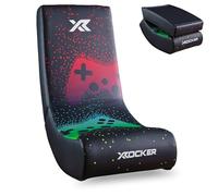 X-Rocker Pixel Floor Rocker, sedia da gioco pieghevole con supporto ergonomico, design salvaspazio, base a dondolo, in ecopelle lavabile per bambini, pixel
