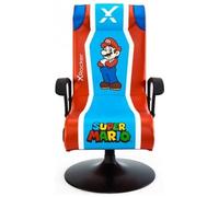 X Rocker Gioco con Licenza Ufficiale Nintendo Super, Sedia Pieghevole con piedistallo con Audio 2.1 Integrato-Mario-Rosso/Blu poltrone, Faux Leather