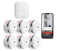 Rivelatore di fumo Wi-Fi X-Sense, kit di sicurezza domestica con stazione base SBS50,