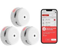 Rilevatori link + pro con centralina rf x-sense kit 3x sensori fumo link+pro a batteria sostituibile con centralina rf