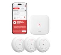 X-Sense SWS54 - Rilevatore di perdite d'acqua Wi-Fi, allarme intelligente con sensore di acqua con raggio di trasmissione di 518,2 m, per cucine, cantine, bagni, 3 rilevatori d'acqua e 1 stazione