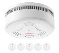 X-Sense Rilevatore di Fumo Autonomo, Batteria da 10 Anni, SD11, 5 Pezzi | Allarme Incendio Conforme Allo Standard EN14604, Sensore con Durata di 10 Anni, Test e Silenziamento con un Solo Tasto
