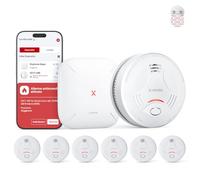 Set X-Sense Rilevatori di Fumo Intelligenti per Casa con Stazione Base SBS50, Sistema di Allarme Antincendio Interconnesso Wireless, Compatibile con l'App X-Sense Home Security, Modelli SD11-MR61