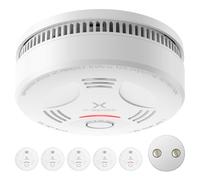 X-Sense Rilevatore di Fumo con Durata di 10 Anni e Supporto Magnetico, Rilevatore di Fumo Certificato TÜV con Funzione Muto e Autotest, SD11, Set da 5