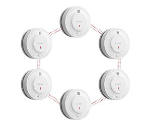 X-Sense Rilevatore di Fumo e Allarme Anti-incendio Interconnesso Wireless con batería para 10 años, Conforme allo Standard EN 14604, SD19-W, 6 pezzi