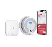 X-Sense Rilevatore di Fumo e Monossido di Carbonio Combo 1 SC07-MR con 1 Base Station SBS50, Rilevatore di Combinazione Interconnesso Compatibile con l'App X-Sense Home Security, SC07-MR11