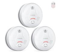 X-Sense Rilevatore di fumo intelligente con durata di 10 anni e supporto magnetico, rilevatore di fumo certificato TÜV con funzione muto e autotest, SD11-MR, set da 3 pezzi