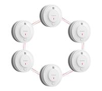 X-Sense Rilevatore di Fumo Interconnesso Wireless, SD19-W, 6 Pezzi | Allarme antincendio, Certificato EN 14604, Batteria con durata fino a 10 anni