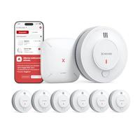 X-Sense SD19-MN61 - Rilevatori di fumo wireless, con batteria di 10 anni e stazione base SBS50, 6 pezzi