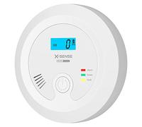 X-Sense rilevatore di Monossido di carbonio con Batteria Sostituibile, allarme con schermo LCD, sensore concentrazione di CO con pulsante di test e LED di stato, EN 50291 conformi, CO03B