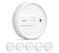 X-Sense Rilevatori di fumo, allarmi antincendio compatto con batteria da 10 anni, indicatore LED e pulsante silenzio, modello XS0E-SN, confezione da 5