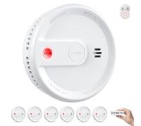 X-Sense Rilevatori di fumo per casa, allarmi di incendio con montaggio magnetico, batteria 10 anni, standby senza luce e pulsante test/silenzio, ultra-sottile, XS0G-SN, 6 Pezzi