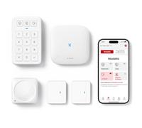 X-Sense Sistema di Allarme WiFi con App per Casa e Appartamento, Sistema di Allarme Smart con Sensore per Porta e Finestra, Sensore di Movimento, Tastiera con Tasto Panico, Incluso Stazione Base, AS05