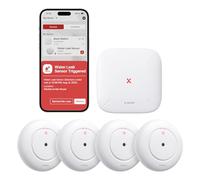 X-Sense Smart rilevatore d'acqua, sensore d'acqua WiFi, sensore di allagamento compatto con volume regolabile fino a 110 dB e portata di 500 m, per cucine, cantine e bagni, SWS55