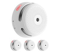 X-Sense Smarter - Rilevatore di fumo WiFi XS01-M, compatibile con app X-Sense Home Security, modello FS61, 85 dB di allarme, mini rilevatore di fumo e incendio senza fili, 3 pezzi