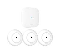 X-Sense SWS54 - Rilevatore di perdite d'acqua Wi-Fi, allarme intelligente con sensore di acqua con raggio di trasmissione di 518,2 m, per cucine, cantine, bagni, 3 rilevatori d'acqua e 1 stazione
