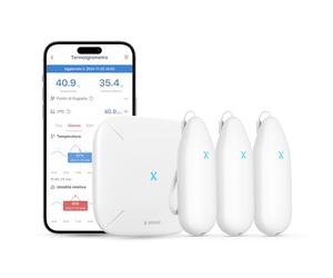 X-Sense Termometro Igrometro Wi-Fi, STH54, 3 Sensori + 1 Base