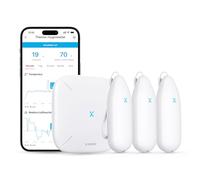 X-Sense Termometro Igrometro WLAN Interno, Monitoraggio Temperatura e Umidità via App, Esportazione Dati Gratuita, Compatibile con Alexa, 3 Sensori + 1 Stazione Base, STH54